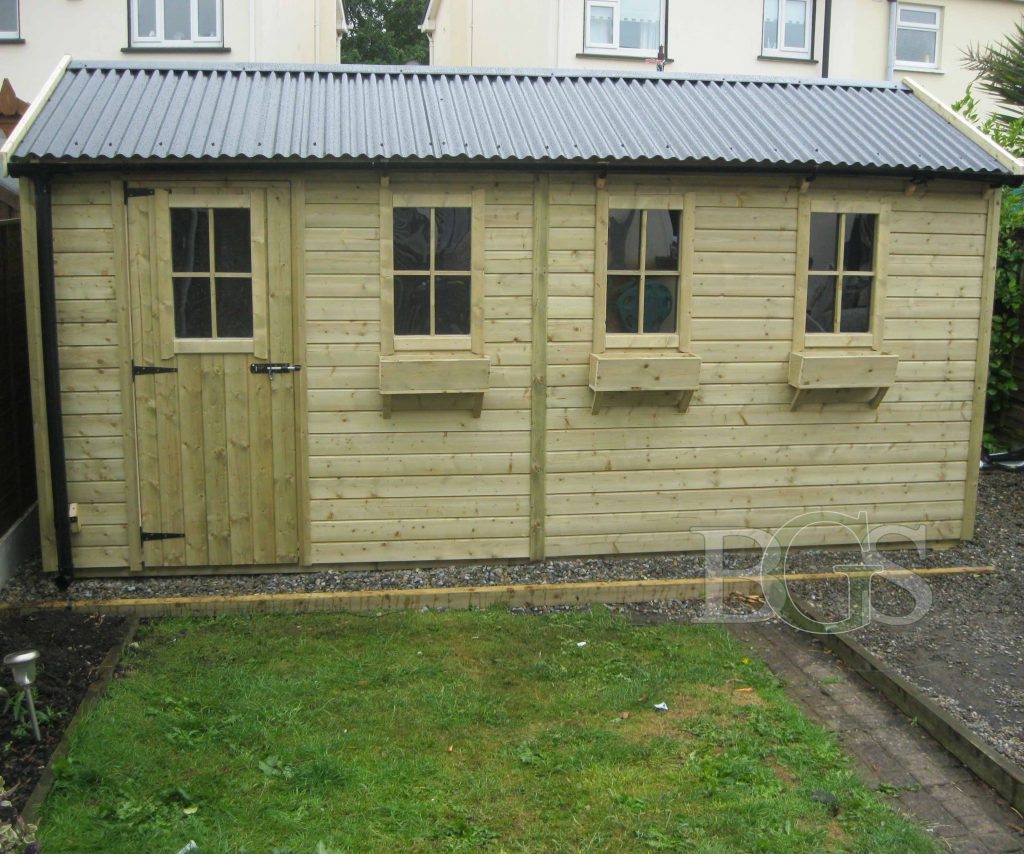 Combination Cottage Garden Shed with Cabin Windows 